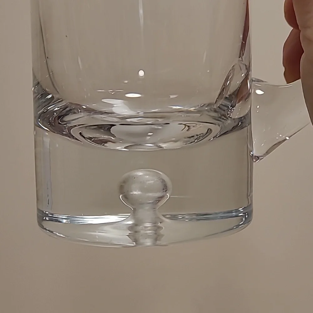 Glass Beer Mug with Bubble in Base